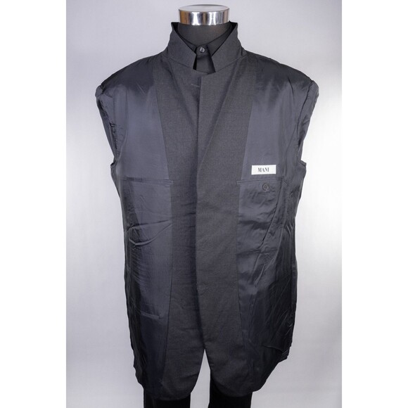 MANI Men's Sport Coat Suit Jacket 3-Button Wool Solid Gray Blazer Sz 48L - Picture 9 of 14